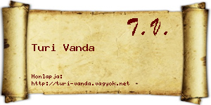Turi Vanda névjegykártya